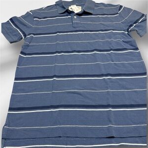Aeropostale Polo Shirt Blue Striped Men’s Short Sleeve Authentic Fit Size M NWT